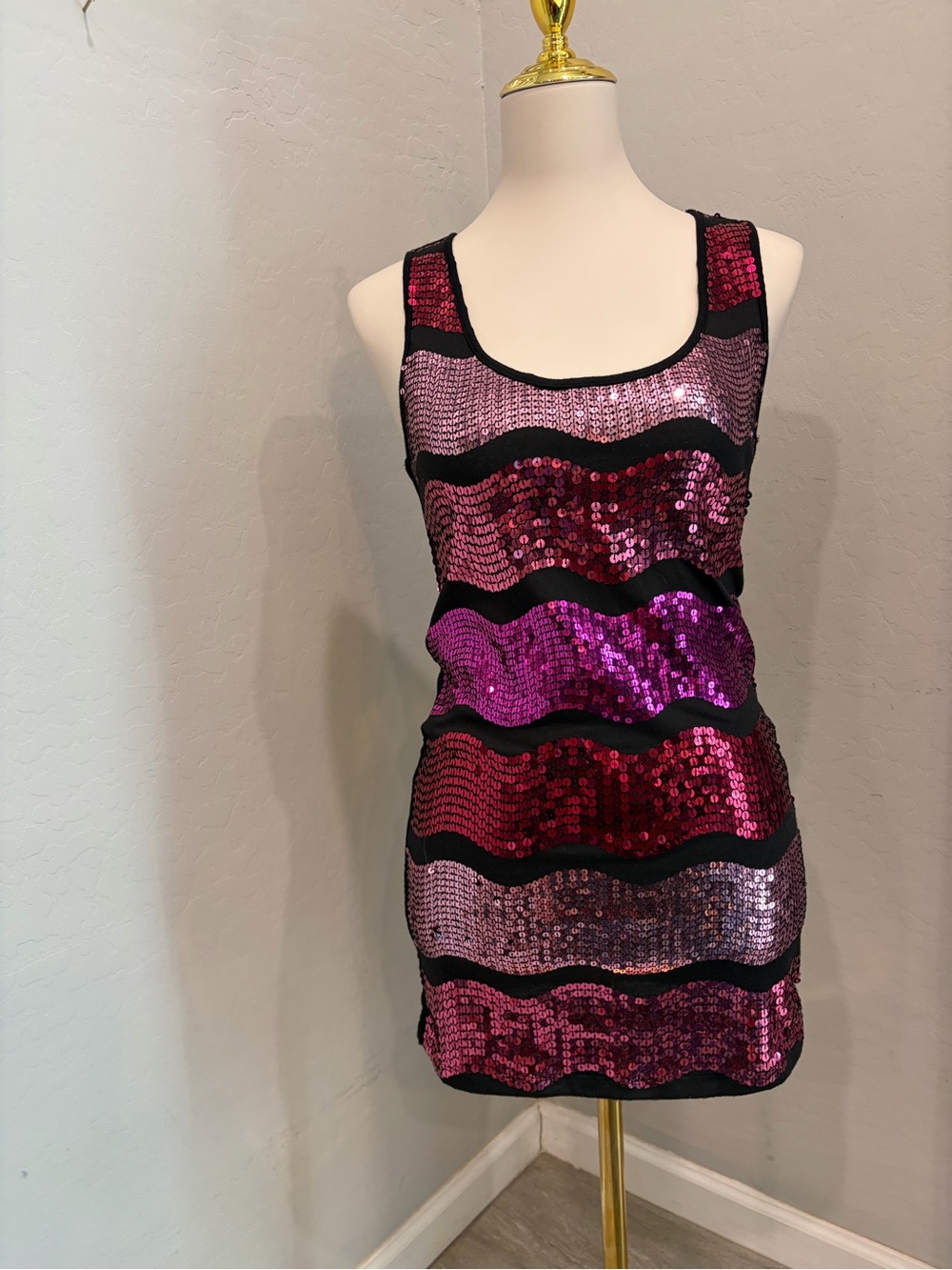 Forever 21 Pink Multi Sequin Tank Top